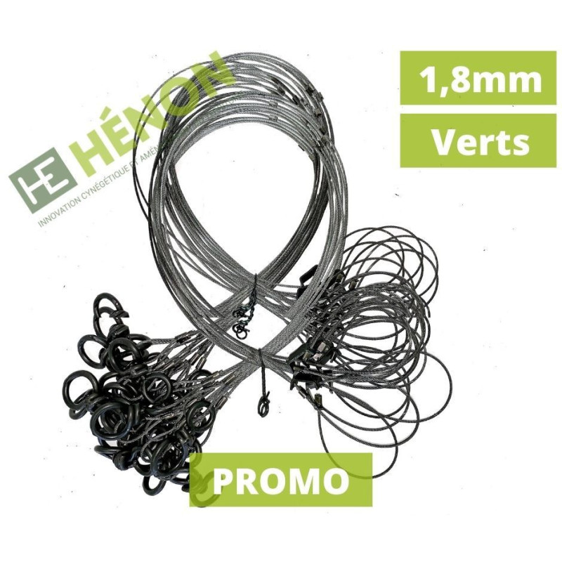 Lot de 30 collets verts diam. 1,8