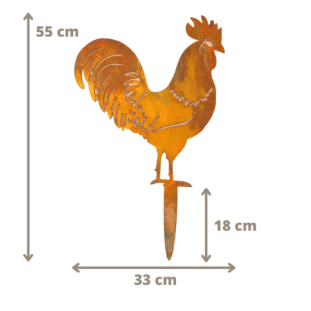 Silhouette de COQ à planter - Corten