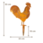 Silhouette de COQ à planter - Corten