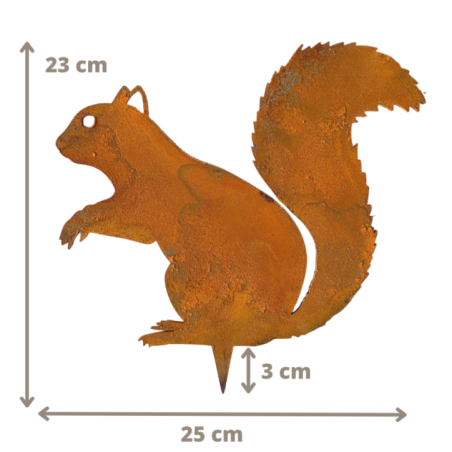 Silhouette d'Ecureuil en acier Corten