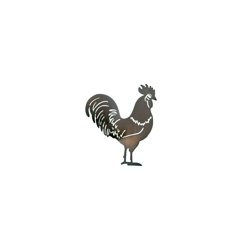 Silhouette COQ à accrocher - peint