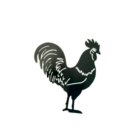 Silhouette COQ à accrocher - peint
