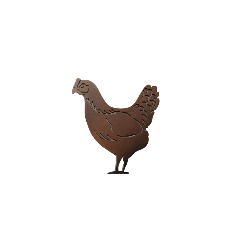 Silhouette POULE à accrocher - peint