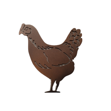 Silhouette POULE à accrocher - peint