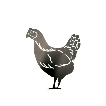 Silhouette POULE à accrocher - peint