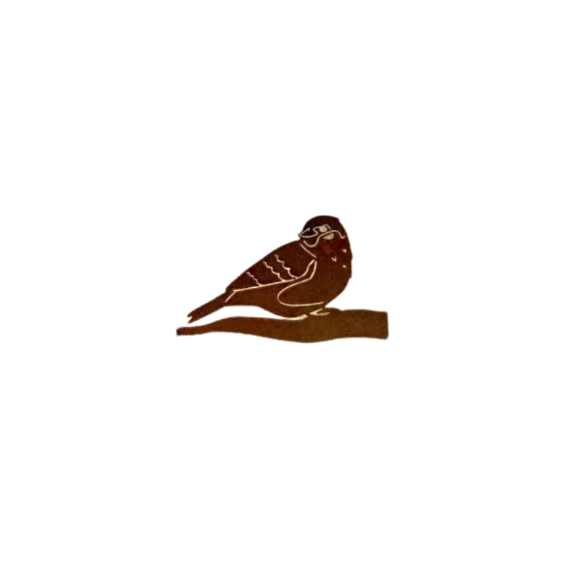 Silhouette MOINEAU à planter - Corten