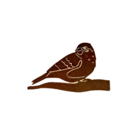 Silhouette MOINEAU à planter - Corten