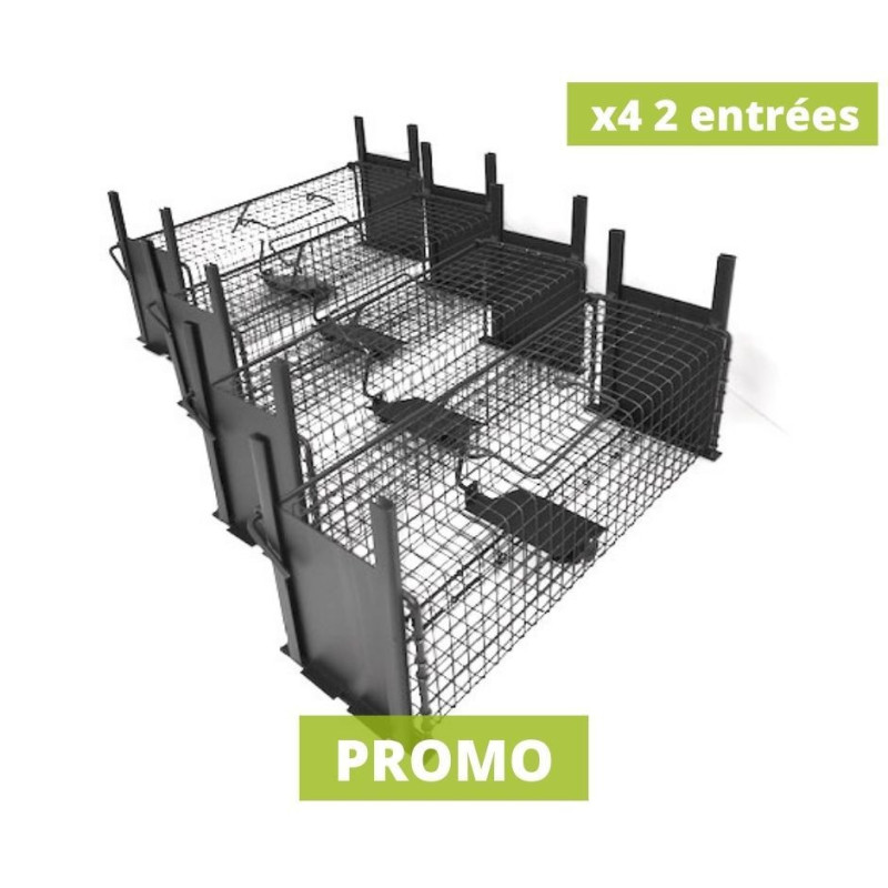 Lot 4 cages pièges à rat 2 entrées Lot 4 cages pièges à rat 2 entrées