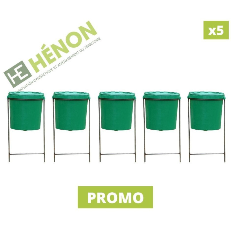 Lot 5 agrainoirs 30L, complet
